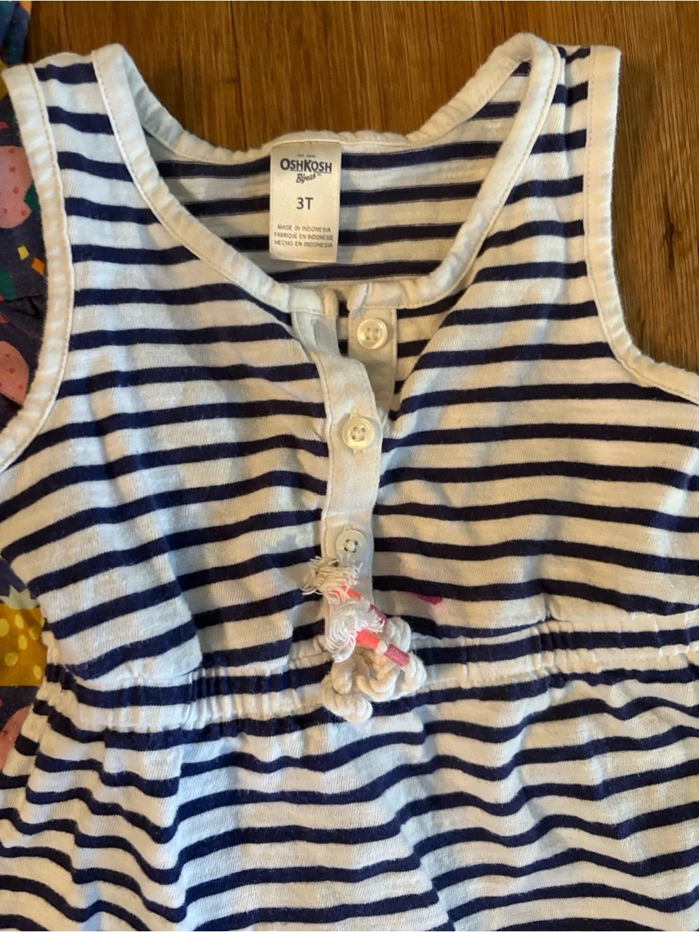 Navy Fruit-Print Tank Dress with Striped Navy & White Dress - Girls